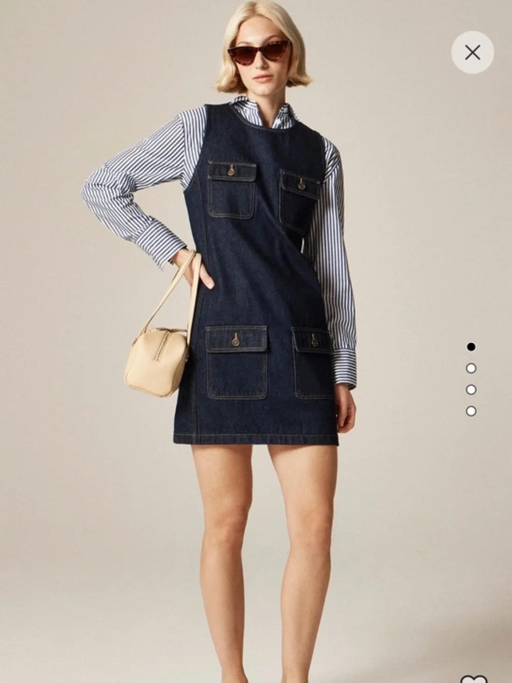 NWOT J. Crew Dark Denim Shift Dress with Patch Pockets